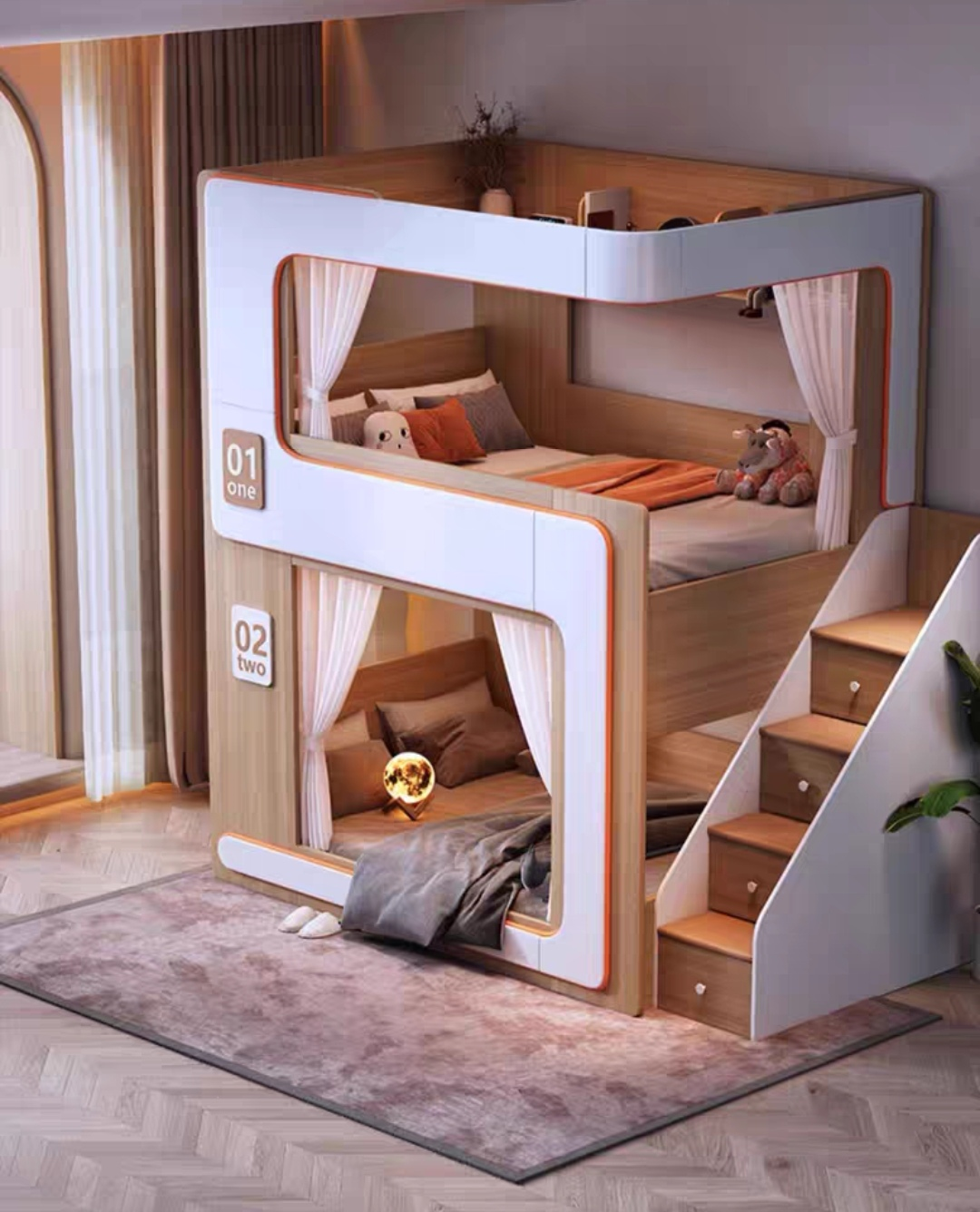 Łóżko dwupiętrowe - domek Naura-2 Fmebel
