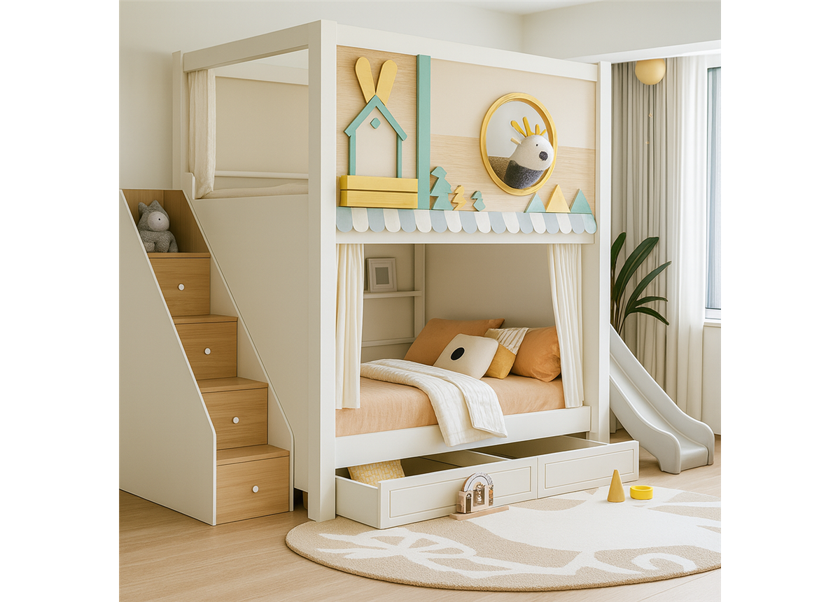 Łóżko dwupiętrowe - domek Chankay-2 Fmebel