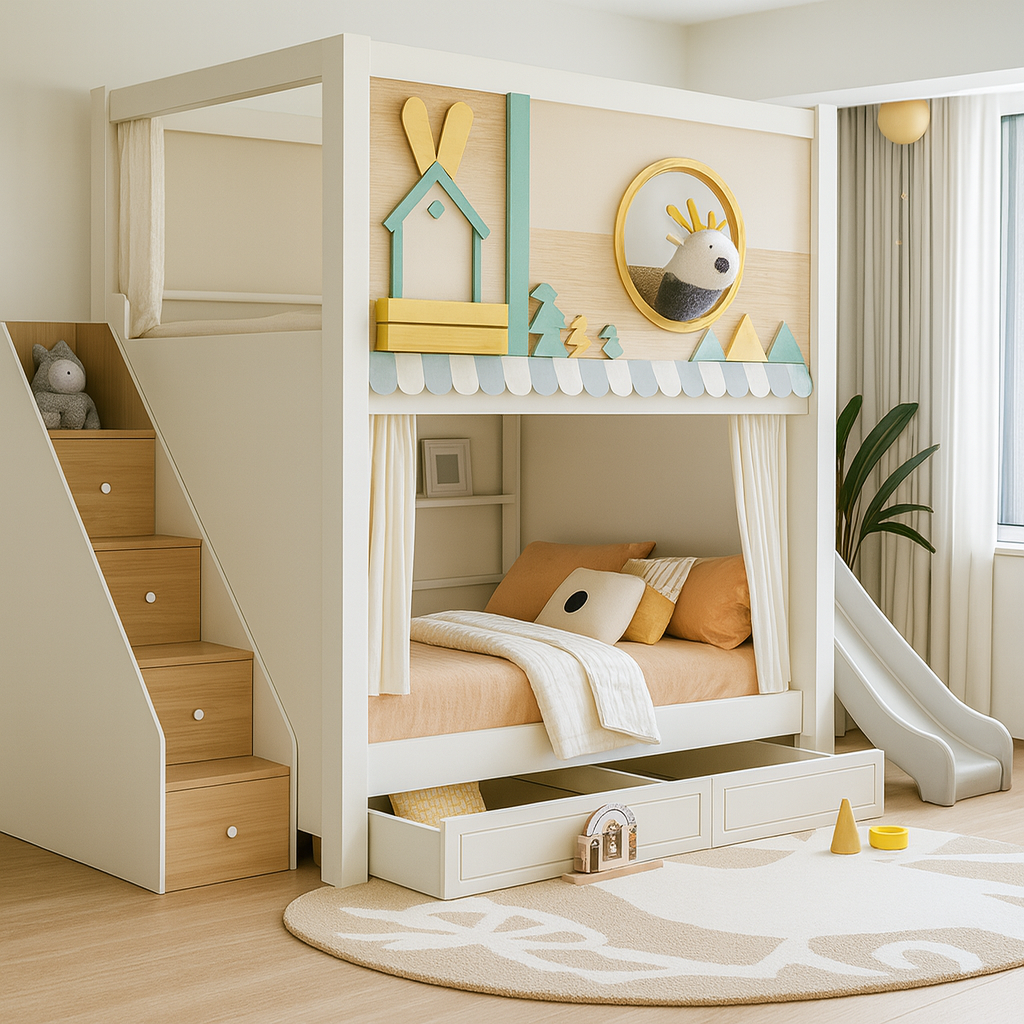 Łóżko dwupiętrowe - domek Chankay-2 Fmebel